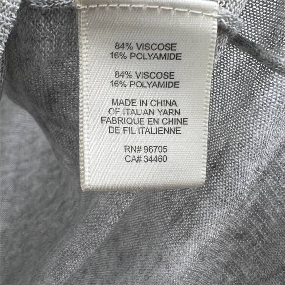 Rebecca Taylor Sweater Womens Gray Ruffle Open Knit Pullover Size Medium - Picture 4 of 5
